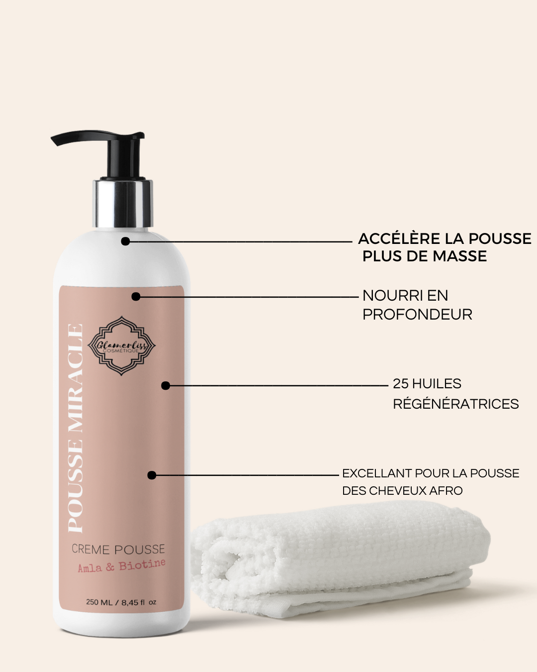 Crème Pousse Miracle - Bain d'huiles en texture crème - Pousse des cheveux extrême